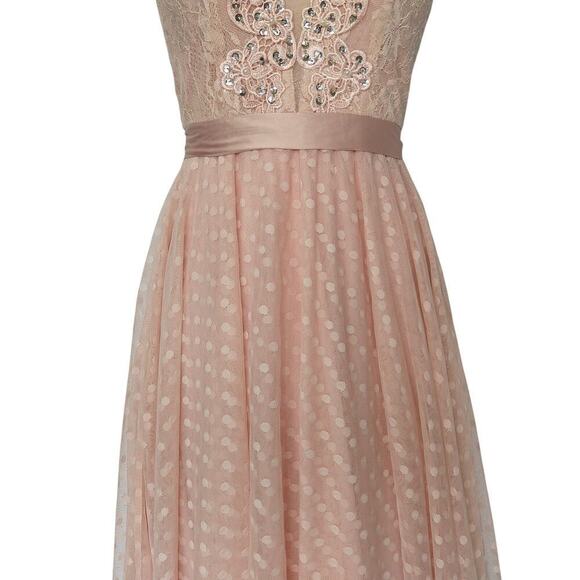 Vintage Y2K Pink Prom Dress Size 3 City Triangles Lace Embellished Princess 2000 - Picture 4 of 11